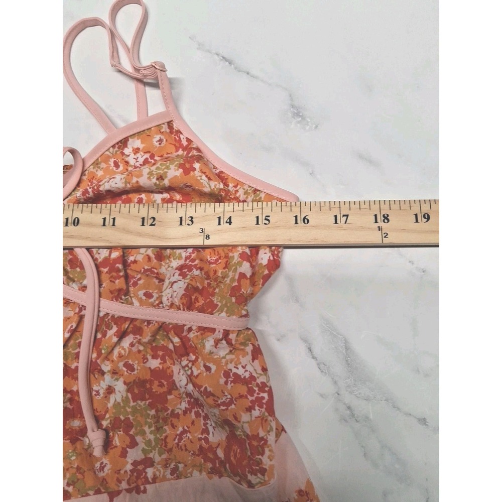 Sienna Sky Junior's Floral "Camisole" Red, Pink & Orange Size M - Picture 4 of 10